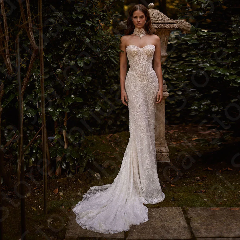 Customized New 2025 Wedding Dresses Luxury Bridal Gowns Lace with Removable Train Bride Dresses Pearls Wedding Gowns Back Out
Customized New 2025 Wedding Dresses Luxury Bridal Gowns Lace with Removable Train Bride Dresses Pearls Wedding Gowns Back Out
