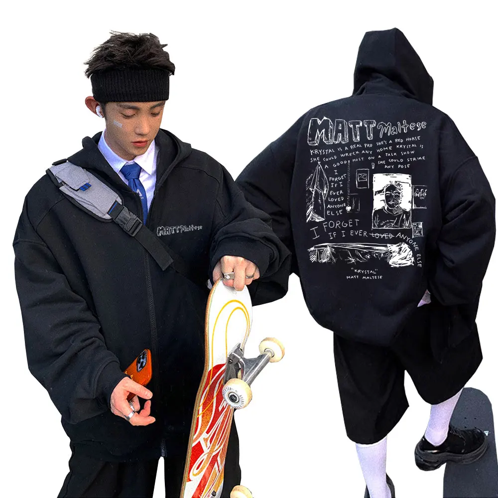 Singer Matt Maltese Krystal Graphic Zipper Hoodie Men Women Fashion Vintage Zip Up Jacket Men's Fleece Oversized Zip Up Hoodies
Singer Matt Maltese Krystal Graphic Zipper Hoodie Men Women Fashion Vintage Zip Up Jacket Men's Fleece Oversized Zip Up Hoodies