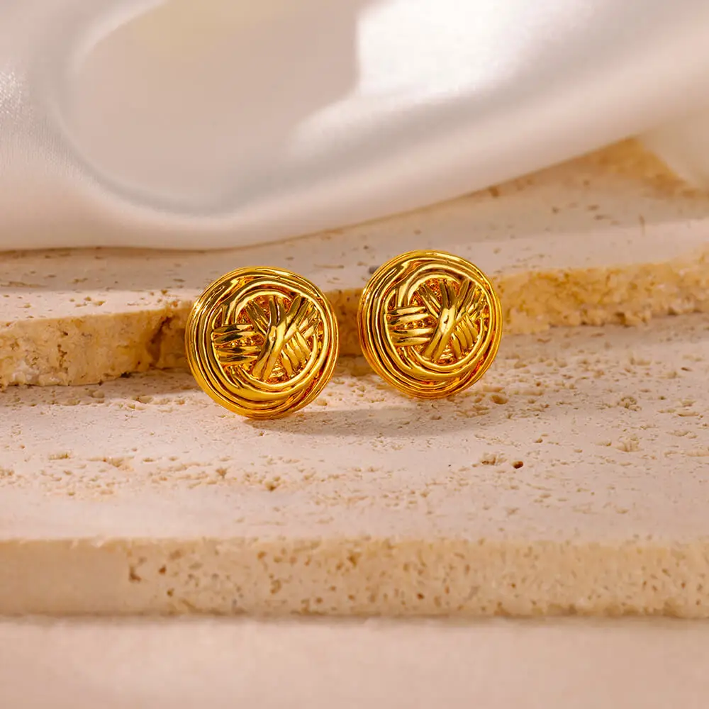 Stainless Steel Button Earrings for Women Gold Color Wedding Aesthetic Round Wedding Earring Trend 2024 Jewelry Accessories Gift
Stainless Steel Button Earrings for Women Gold Color Wedding Aesthetic Round Wedding Earring Trend 2024 Jewelry Accessories Gift