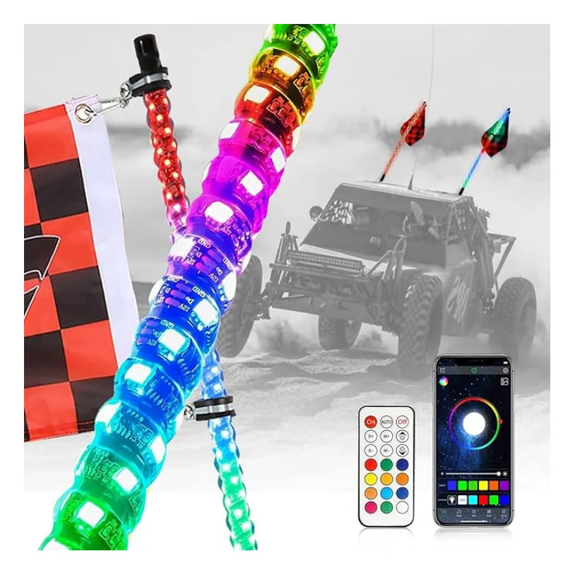 NEWWIND ATV Light Whip Flexible PC Tube 360 Wrapped Chasing Color Remote Control LED Lights Whip for Utv ATV Polaris
NEWWIND ATV Light Whip Flexible PC Tube 360 Wrapped Chasing Color Remote Control LED Lights Whip for Utv ATV Polaris