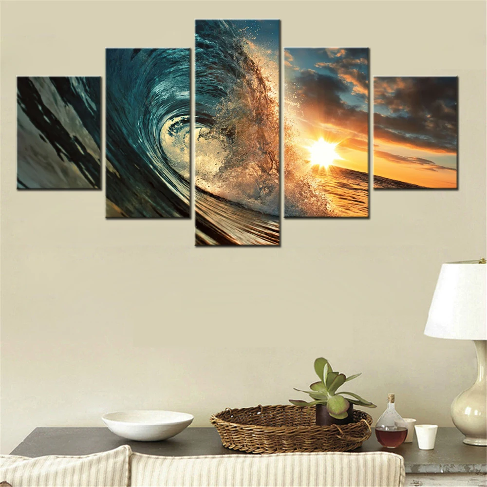 5 Pieces Canvas Wall Arts Poster Paitning Nature Ocean Waves Sunset Wallpaper Modern Home Decor Picture Printing Mural Artwork
5 Pieces Canvas Wall Arts Poster Paitning Nature Ocean Waves Sunset Wallpaper Modern Home Decor Picture Printing Mural Artwork