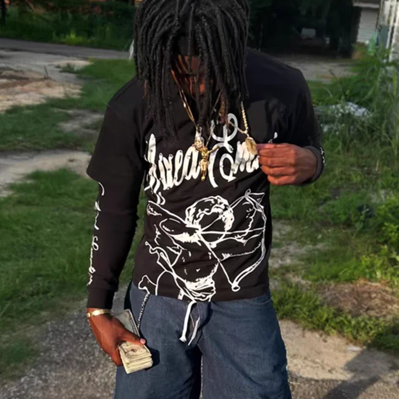 Black Mixed Emotion Long Sleeve Alien Print T-shirt Men Women T Shirt Top Tees
Black Mixed Emotion Long Sleeve Alien Print T-shirt Men Women T Shirt Top Tees