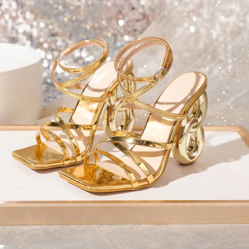 Women's Sandals Luxury Gold Heel Special-shaped High Heels Women Fashion High Heel Sandals Temperament Sexy Women's Shoe Zapatos
Women's Sandals Luxury Gold Heel Special-shaped High Heels Women Fashion High Heel Sandals Temperament Sexy Women's Shoe Zapatos