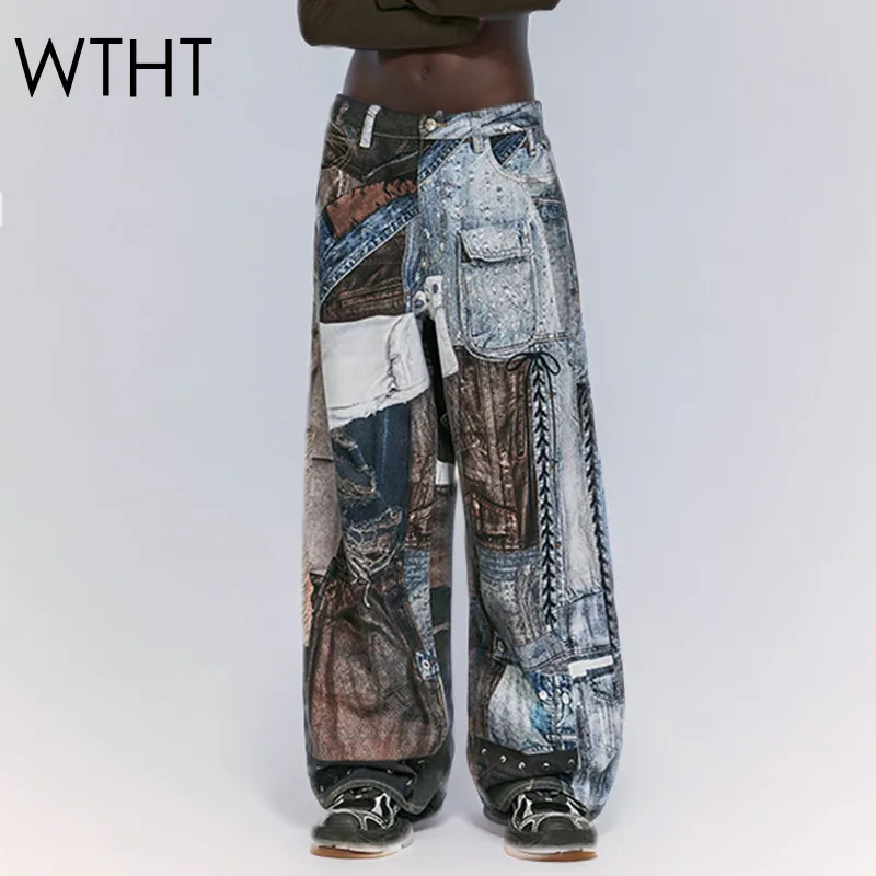 WTHT Vintage Women's Irregular Patchwork Print Denim Pants Fashion 2025 Summer High-waisted Straight Jeans Female 1LS1469
WTHT Vintage Women's Irregular Patchwork Print Denim Pants Fashion 2025 Summer High-waisted Straight Jeans Female 1LS1469
