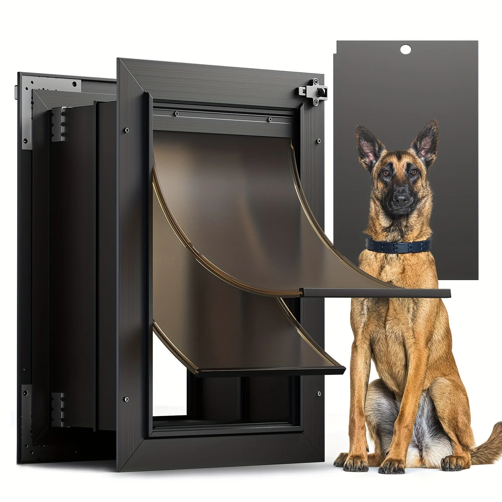 Dog Door for Wall, Aluminum Alloy Large Doggy Door Doggie Door, Pet Door Easy to Install, 2 Magnetic Flaps Energy Efficient, Wide Telescoping Tunnel for Interior & Exterior Walls, Pet Up to 110 Lb-Black
Dog Door for Wall, Aluminum Alloy Large Doggy Door Doggie Door, Pet Door Easy to Install, 2 Magnetic Flaps Energy Efficient, Wide Telescoping Tunnel for Interior & Exterior Walls, Pet Up to 110 Lb-Black