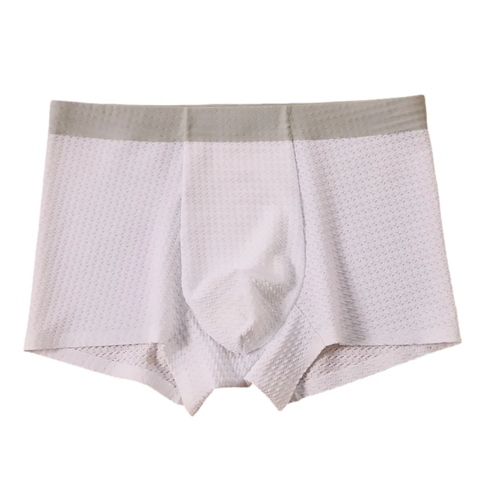 Дышащие однотонные мужские трусы-боксеры, сетчатые трусы, трусики из ледяного шелка, впитывающее пот, нижнее белье для мужчин, лето
Дышащие однотонные мужские трусы-боксеры, сетчатые трусы, трусики из ледяного шелка, впитывающее пот, нижнее белье для мужчин, лето