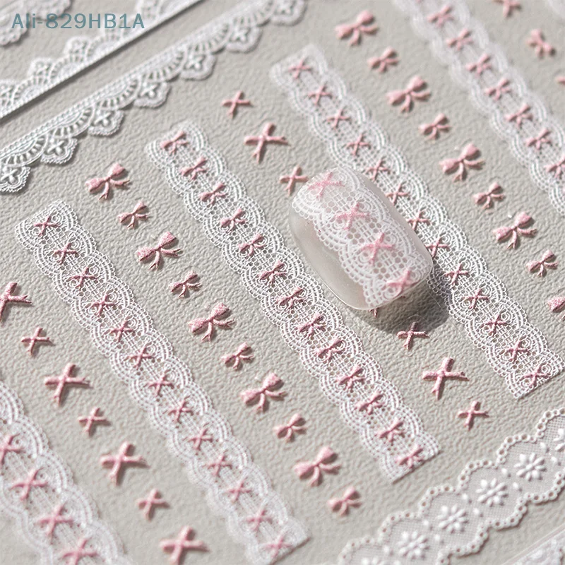 Sweet Pink Bowknot & Black Lace Heart 3D Self Adhesive Nail Art Stickers Manicure Decals Wholesale High Quality
Sweet Pink Bowknot & Black Lace Heart 3D Self Adhesive Nail Art Stickers Manicure Decals Wholesale High Quality