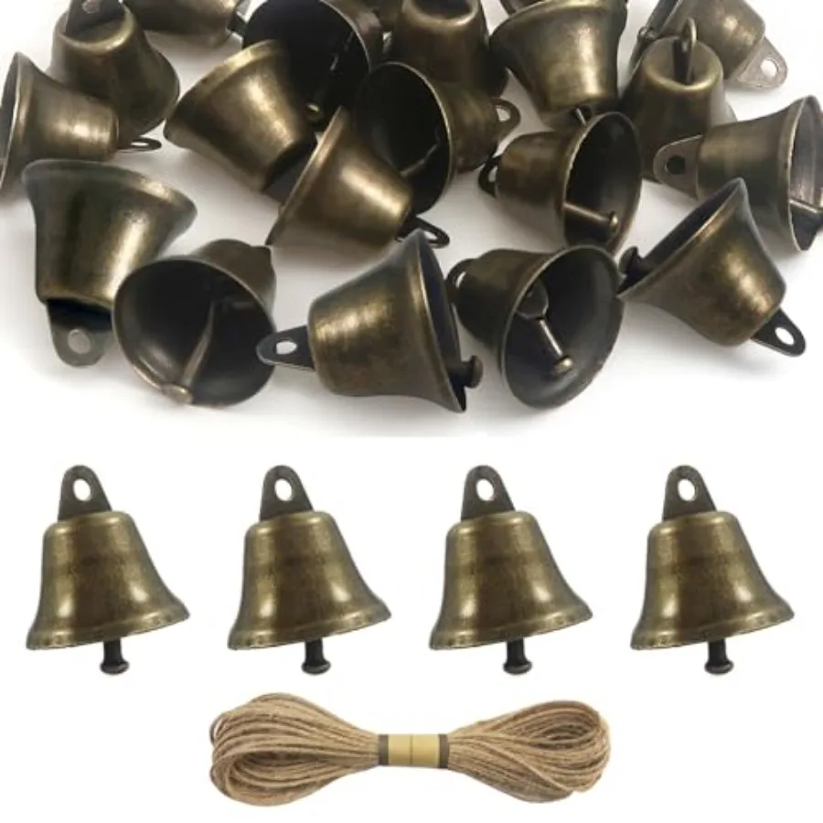 TOAOB 20pcs Craft Bells Antique Bronze Vintage Jingle Bells Tiny 1.7x1.5 inch with 1 Roll Hemp Rope for Hanging Wind Chime Maki
TOAOB 20pcs Craft Bells Antique Bronze Vintage Jingle Bells Tiny 1.7x1.5 inch with 1 Roll Hemp Rope for Hanging Wind Chime Maki