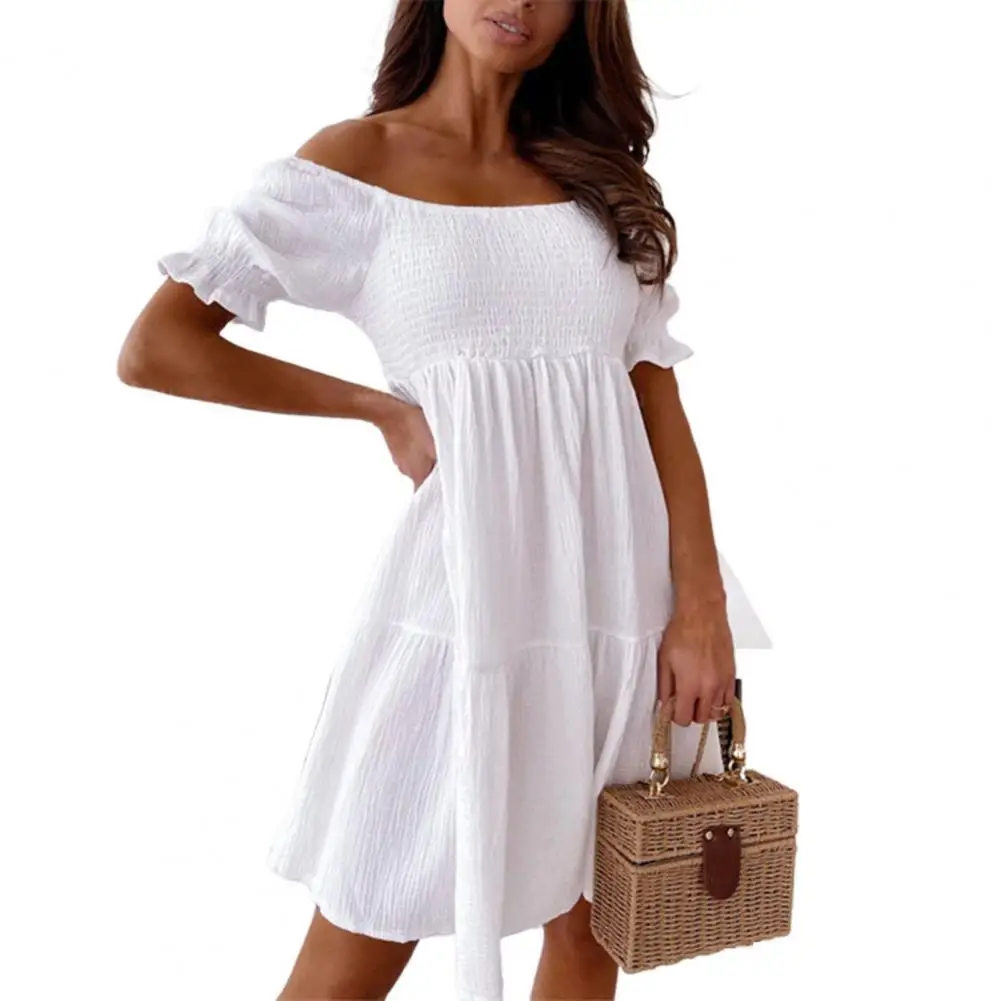 Women Sexy Off Shoulder Ruffle Dress Sundress Casual Dress Short Sleeve for Dating
Women Sexy Off Shoulder Ruffle Dress Sundress Casual Dress Short Sleeve for Dating