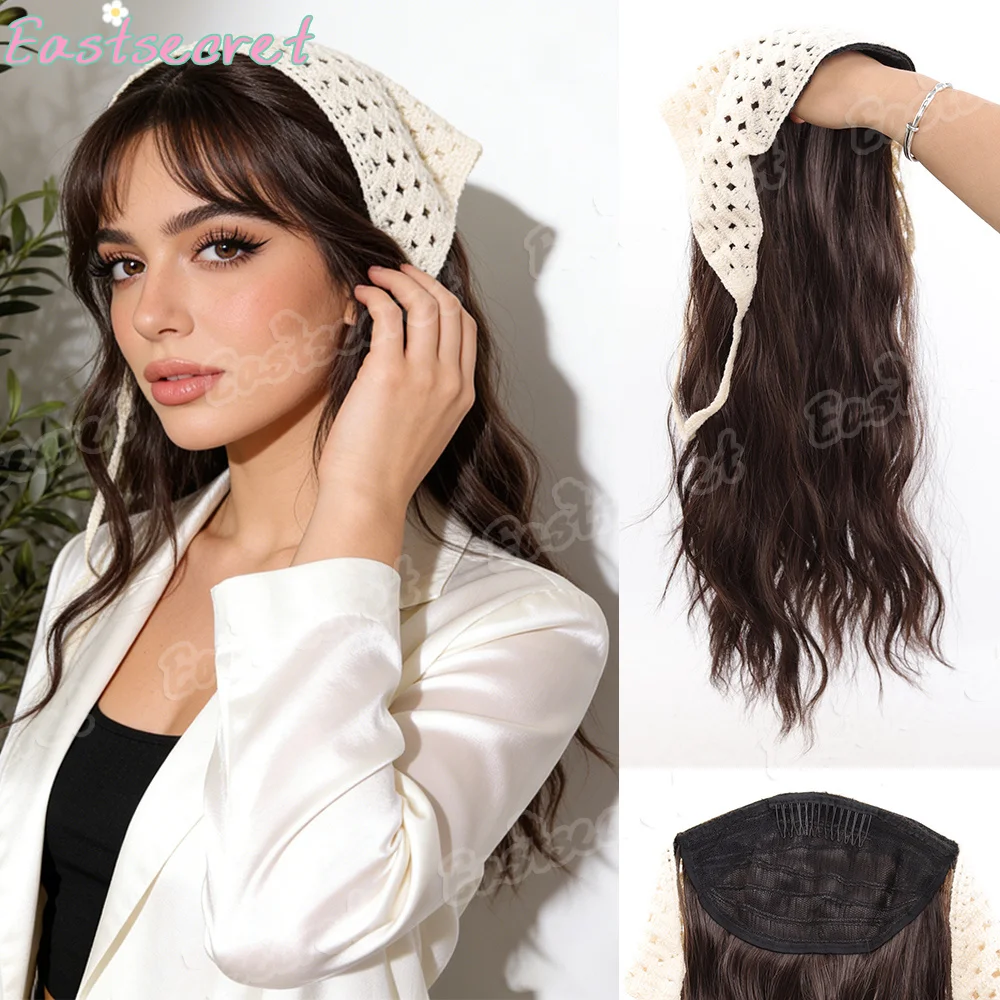 EAST Triangle Headscarf Hollow Integrated Half Head Cover Wig Headband Knitted Farmhouse Style Water wave Synthetic Wig
EAST Triangle Headscarf Hollow Integrated Half Head Cover Wig Headband Knitted Farmhouse Style Water wave Synthetic Wig