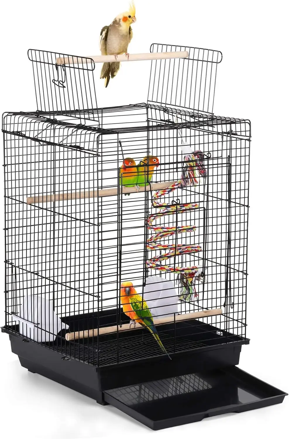 Open Play Top Travel Bird Cage for Conure Sun Parakeet Green Cheek Conure Lovebird Budgie Finch Canary, Small-Size Travel Portab
Open Play Top Travel Bird Cage for Conure Sun Parakeet Green Cheek Conure Lovebird Budgie Finch Canary, Small-Size Travel Portab