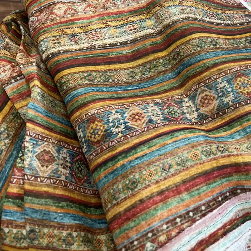 100% ramie fabric with multi-color striped printed patterns, suitable for making clothing, skirts, and DIY sewing fabrics
100% ramie fabric with multi-color striped printed patterns, suitable for making clothing, skirts, and DIY sewing fabrics