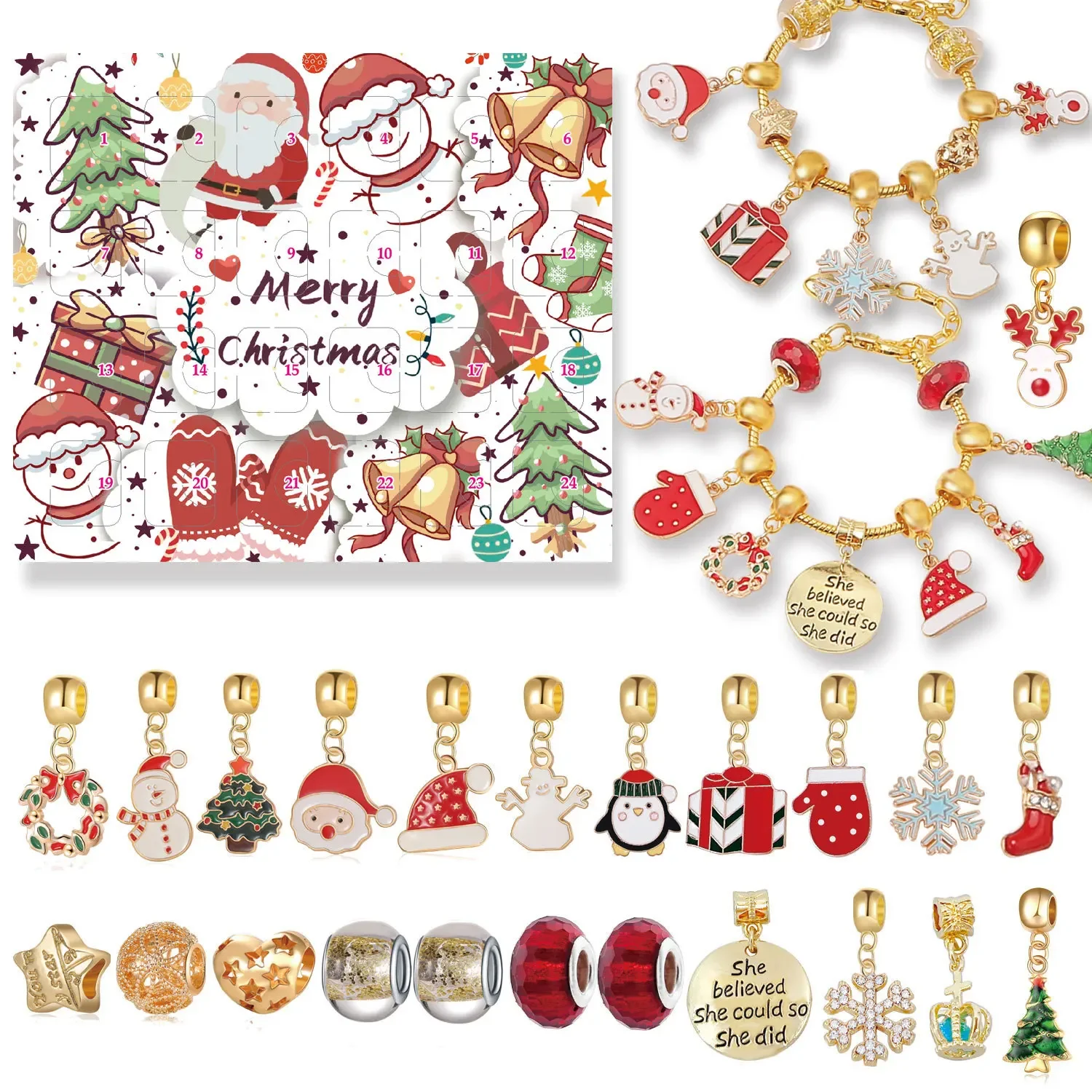 Christmas Charms Advent Calendar Countdown Calendar Jewelry Kit 24 Days Xmas Gift DIY Christmas Charm Bracelet Advent Calendar
Christmas Charms Advent Calendar Countdown Calendar Jewelry Kit 24 Days Xmas Gift DIY Christmas Charm Bracelet Advent Calendar