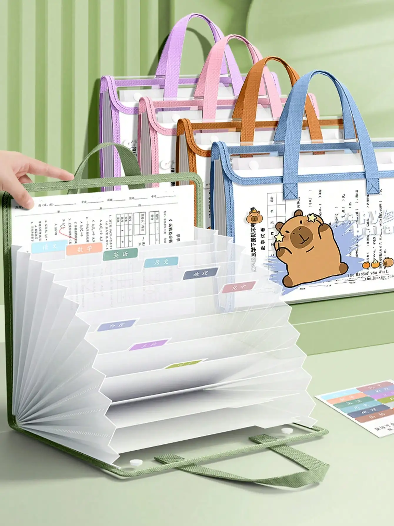 1pc Multi-Layer Expanding Transparent Folder, 13 Compartments, Large Capacity, Kapi Bara Tote Folder Is Suitable For Storing Files, Notebooks, Desk Accessories, Test Papers And Textbooks, Suitable For Back-To-School Supplies And Office Supplies
1pc Multi-Layer Expanding Transparent Folder, 13 Compartments, Large Capacity, Kapi Bara Tote Folder Is Suitable For Storing Files, Notebooks, Desk Accessories, Test Papers And Textbooks, Suitable For Back-To-School Supplies And Office Supplies