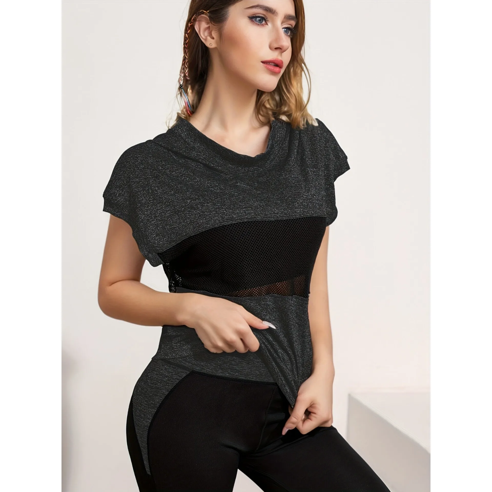 Women's round Neck T-Shirt Yoga Sports Short Sleeve Fashionable Summer Outfit Cross-Border Style Casual Wear
Women's round Neck T-Shirt Yoga Sports Short Sleeve Fashionable Summer Outfit Cross-Border Style Casual Wear