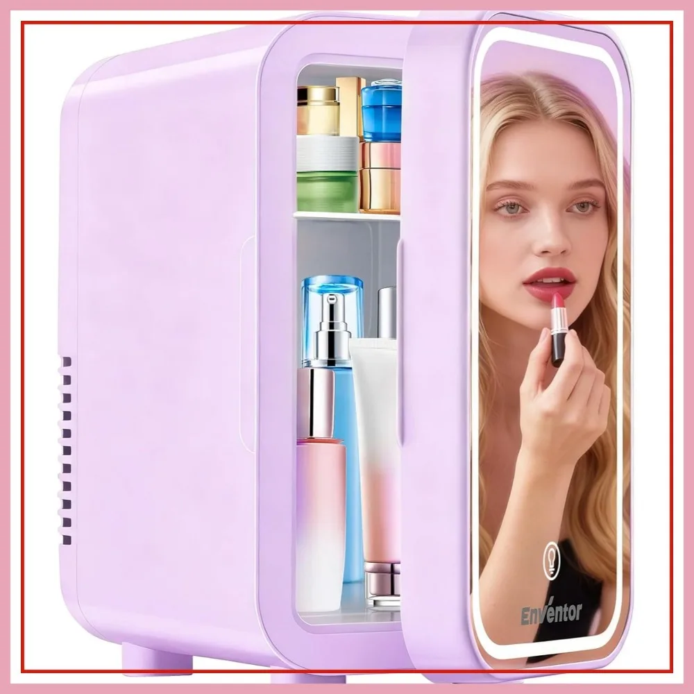 Mini Skincare Fridge 6L Compact Cooler for Bedroom, Dorm, Office, Car with Dimmable LED Mirror, Purple
Mini Skincare Fridge 6L Compact Cooler for Bedroom, Dorm, Office, Car with Dimmable LED Mirror, Purple