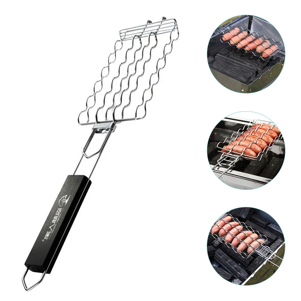 Stainless Steel BBQ Tool Non-Stick Grill Accessories Outdoor Camping Fish Sausage Grilling Rack Wooden Handle
Stainless Steel BBQ Tool Non-Stick Grill Accessories Outdoor Camping Fish Sausage Grilling Rack Wooden Handle