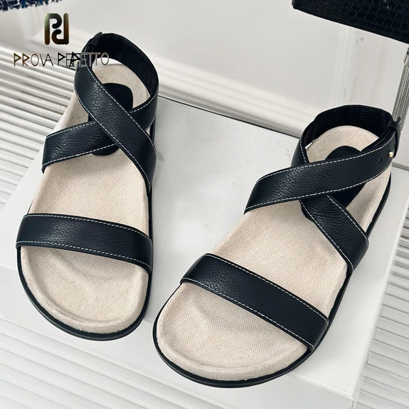 2024 New Flat Summer Beach Sandal Shoe Women Simple Style Cross Strap Open Toe Thick Sole Flat Leisure Mules Real Leather
2024 New Flat Summer Beach Sandal Shoe Women Simple Style Cross Strap Open Toe Thick Sole Flat Leisure Mules Real Leather