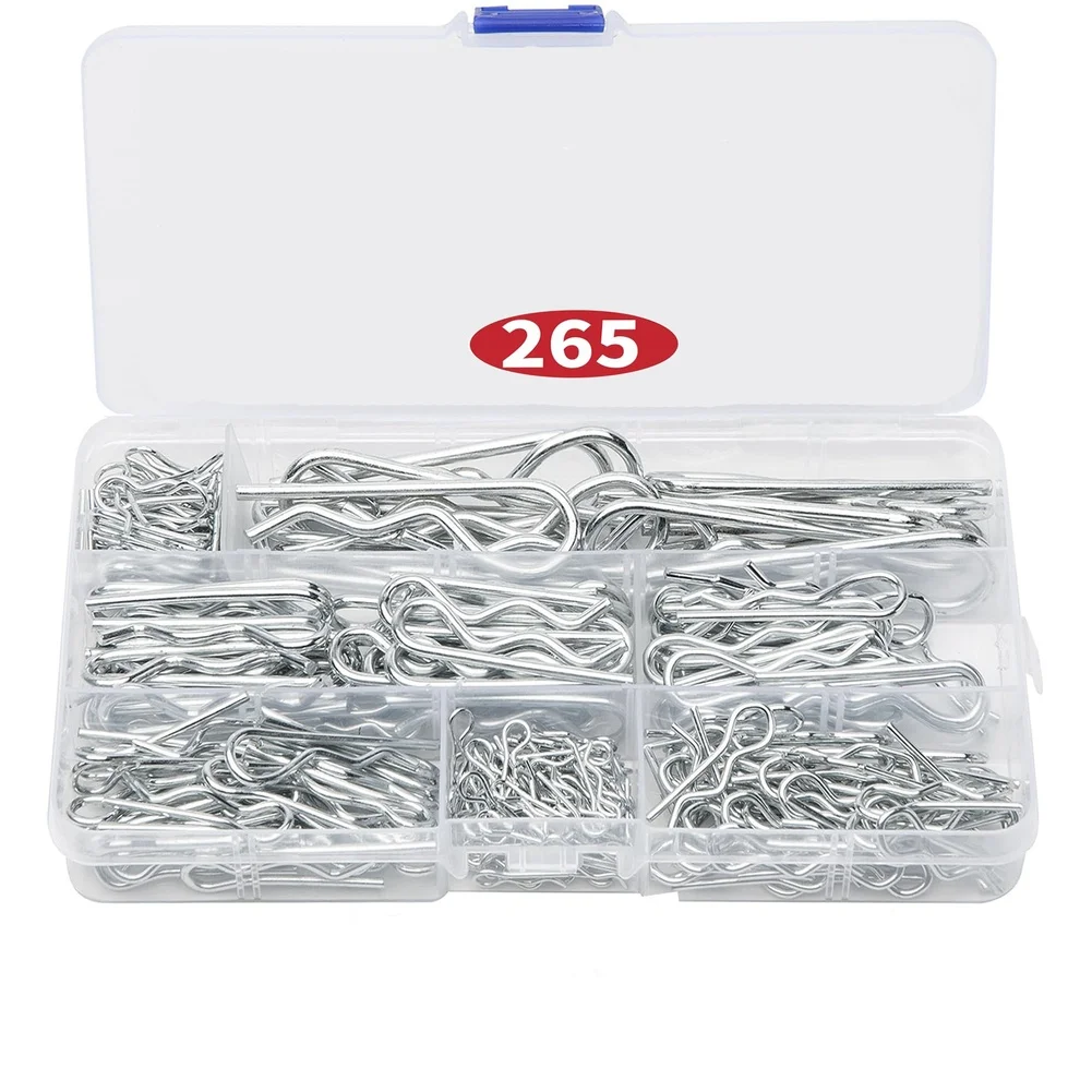 265pcs/set R Type Hairpin Cotter Pins 7 Sizes For Car Repair Lawnmowers Machinery Power Equipment Accessories
265pcs/set R Type Hairpin Cotter Pins 7 Sizes For Car Repair Lawnmowers Machinery Power Equipment Accessories