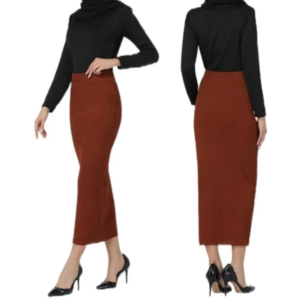 Fashion Solid Color Knitted Pencil Skirt Fashion Straight-Leg Slimming Long Dress All March Elastic Bodycon Skirts Spring Autumn
Fashion Solid Color Knitted Pencil Skirt Fashion Straight-Leg Slimming Long Dress All March Elastic Bodycon Skirts Spring Autumn