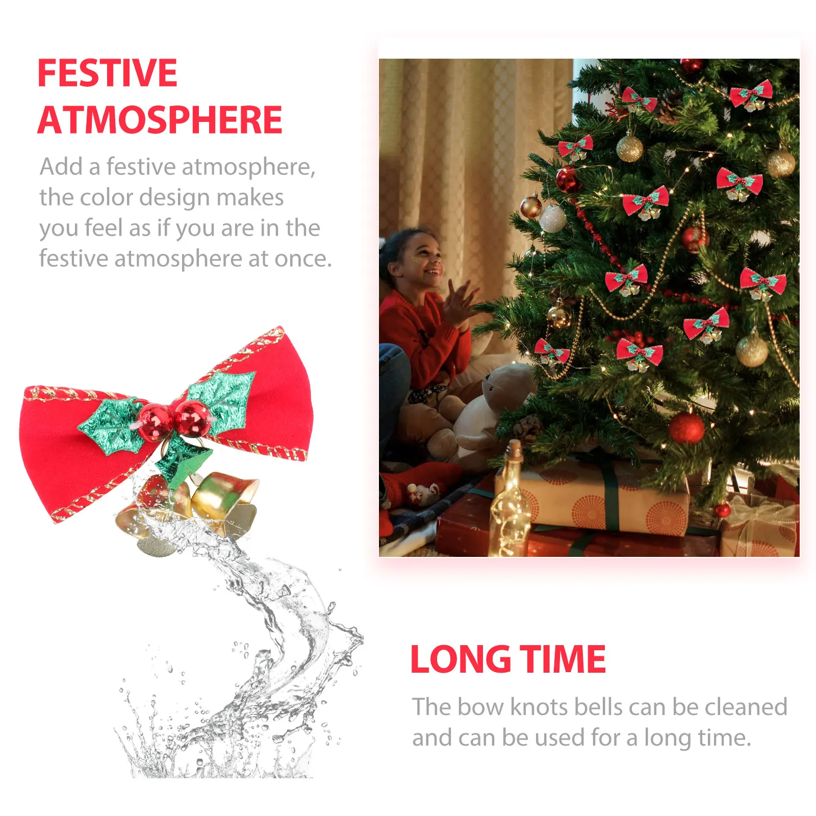 24 Pcs Bow Decoration Bell Garland Tree Decorations Wreath Bows Bowknot Festive Red Ornaments Mini for Crafts Christmas
24 Pcs Bow Decoration Bell Garland Tree Decorations Wreath Bows Bowknot Festive Red Ornaments Mini for Crafts Christmas