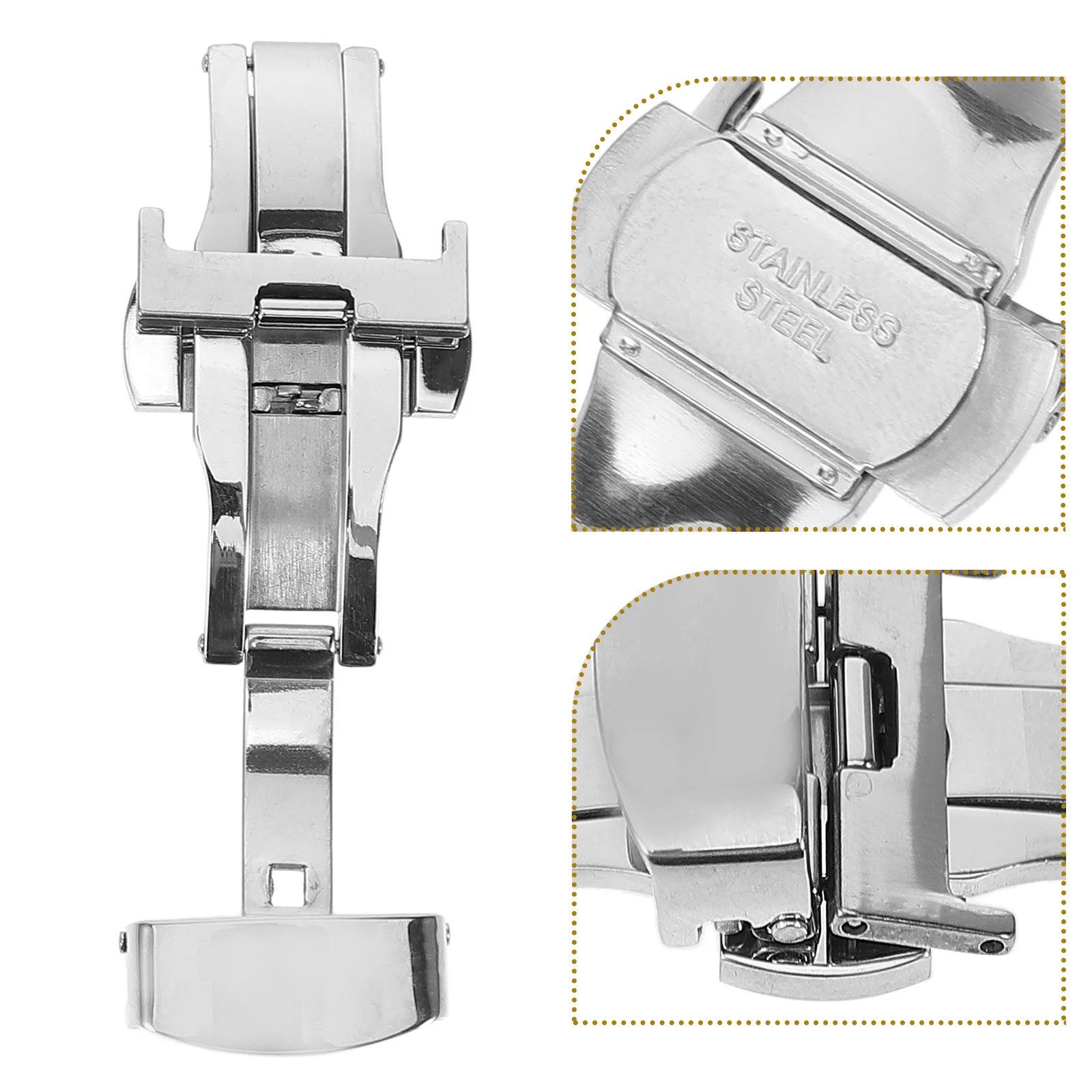 Stainless Steel Watch Band Buckles Replacement Universal Butterfly Clasp Watchband Strap Parts Lightweight for Watch
Stainless Steel Watch Band Buckles Replacement Universal Butterfly Clasp Watchband Strap Parts Lightweight for Watch