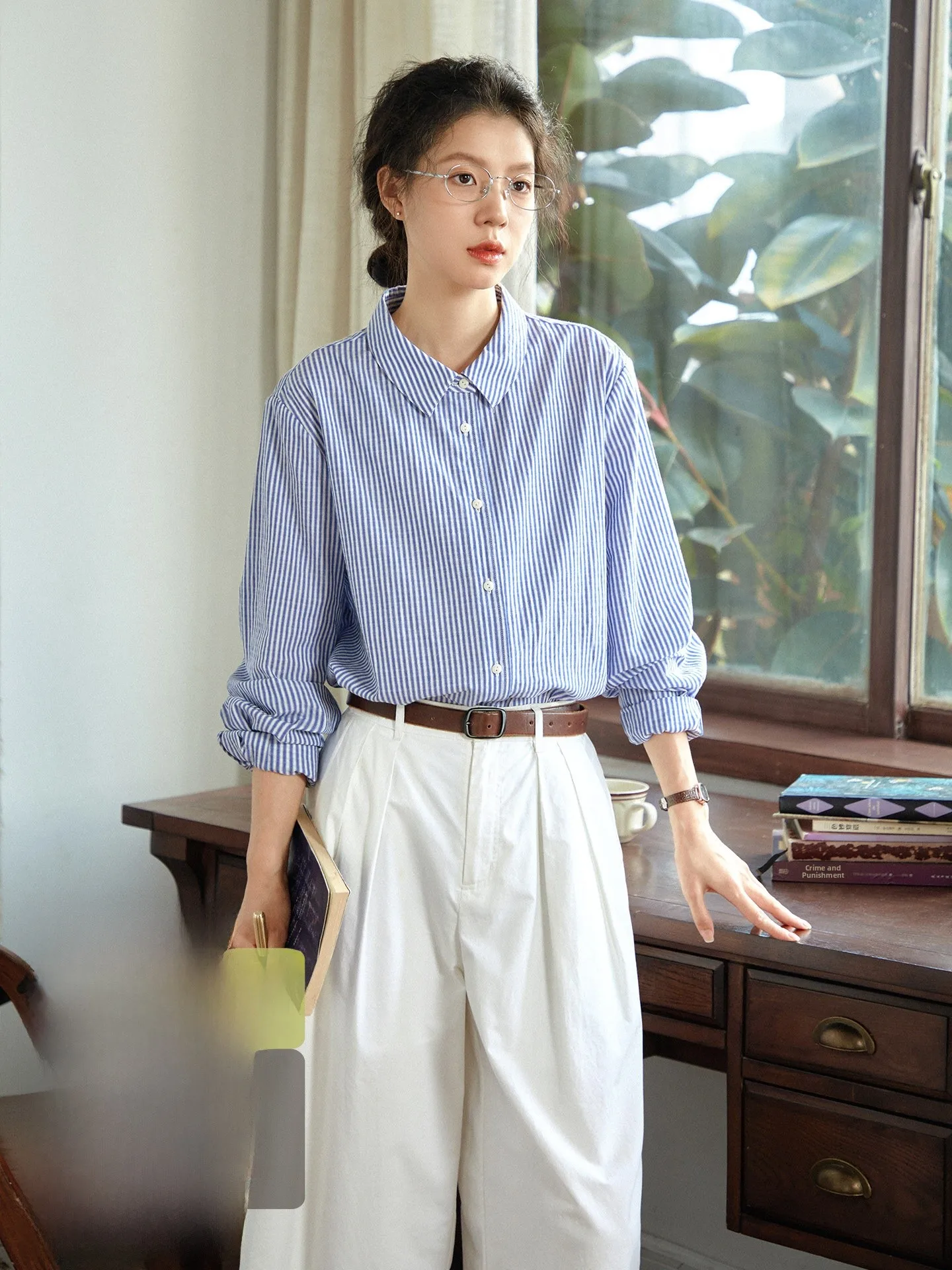 Original Pure Cotton Blue White Stripes Women's Shirt Spring Versatile Long Sleeve Commute Casual Collar Comfortable Breathab...
Original Pure Cotton Blue White Stripes Women's Shirt Spring Versatile Long Sleeve Commute Casual Collar Comfortable Breathab...