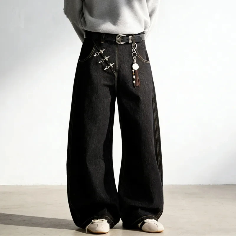 Airplane Button Design Black Men's Boot Cut Jeans Niche Unisex High Street Loose Wide Leg Denim Long Pants 2026 New
Airplane Button Design Black Men's Boot Cut Jeans Niche Unisex High Street Loose Wide Leg Denim Long Pants 2026 New