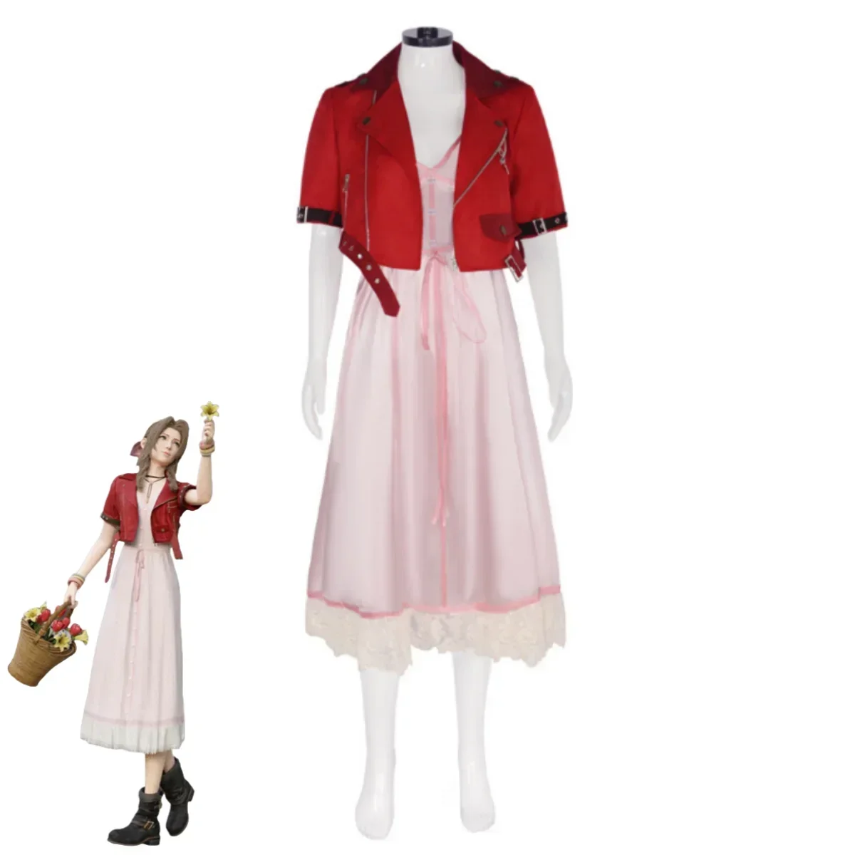 Red Coat Pink Dress Wig Woman Sexy Carnival Christmas Suit Game Final Fantasy VII Remake Aerith Gainsborough Cosplay Costume2025
Red Coat Pink Dress Wig Woman Sexy Carnival Christmas Suit Game Final Fantasy VII Remake Aerith Gainsborough Cosplay Costume2025