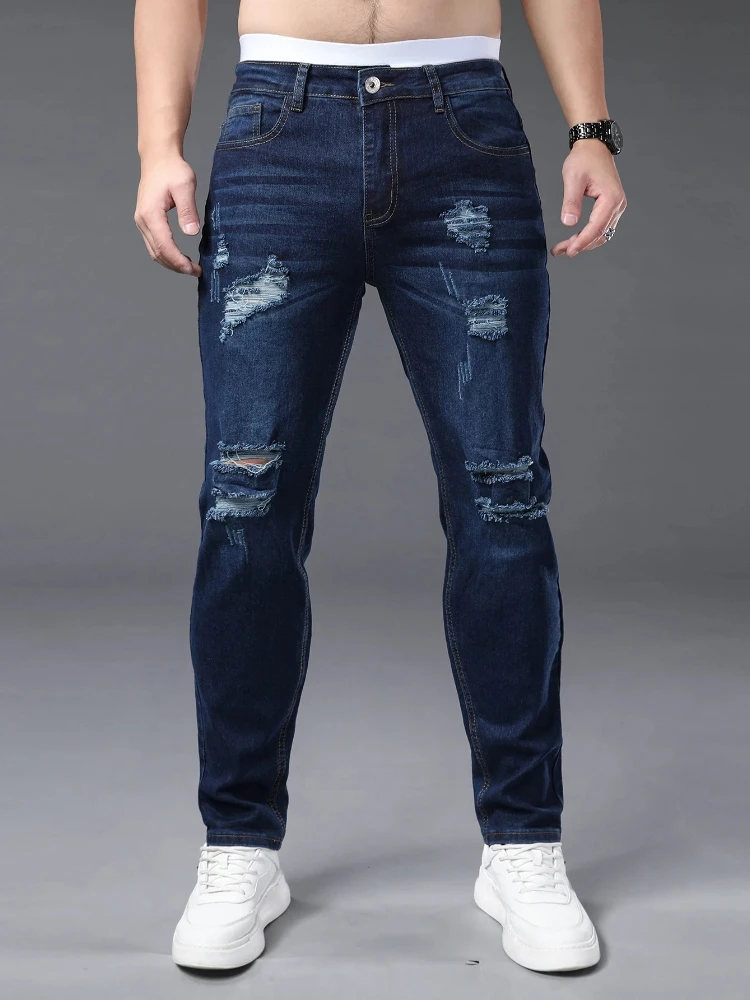 New Streetwear Fashion Ripped Skinny Slim Hole Jeans Men Washed Denim Stretch Hip-Hop Trousers Casual Men's Jean Pants
New Streetwear Fashion Ripped Skinny Slim Hole Jeans Men Washed Denim Stretch Hip-Hop Trousers Casual Men's Jean Pants
