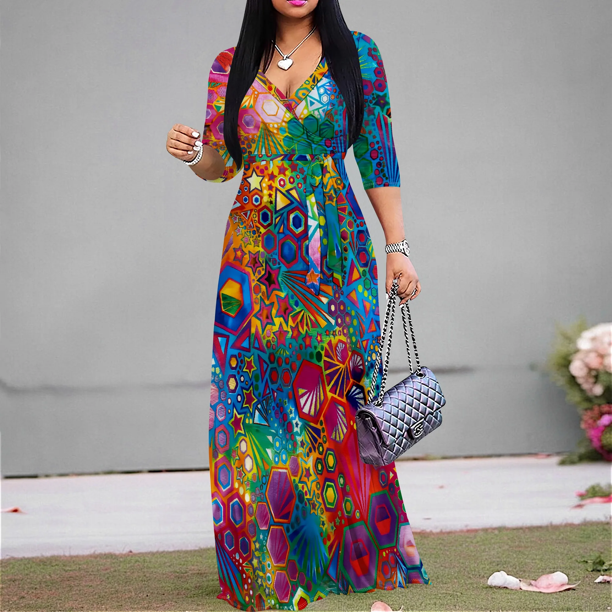 Y2K Geometric Maxi Dress Colorful Star Print V-Neck Party Holiday Summer Dress S-3XL
Y2K Geometric Maxi Dress Colorful Star Print V-Neck Party Holiday Summer Dress S-3XL