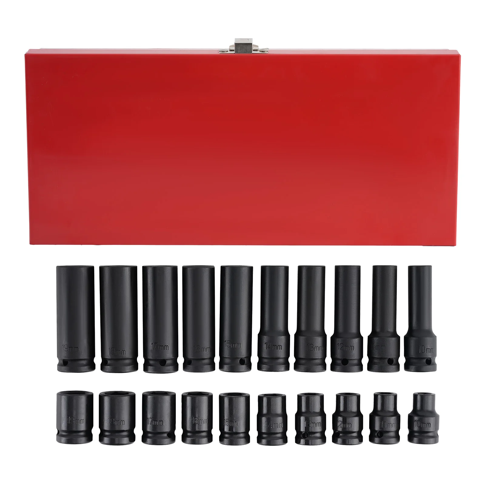 20Pcs Long Reach Wheel Wrench Nut 10mm-19mm 6 Points 1/2 inch Drive Sockets Set 
20Pcs Long Reach Wheel Wrench Nut 10mm-19mm 6 Points 1/2 inch Drive Sockets Set