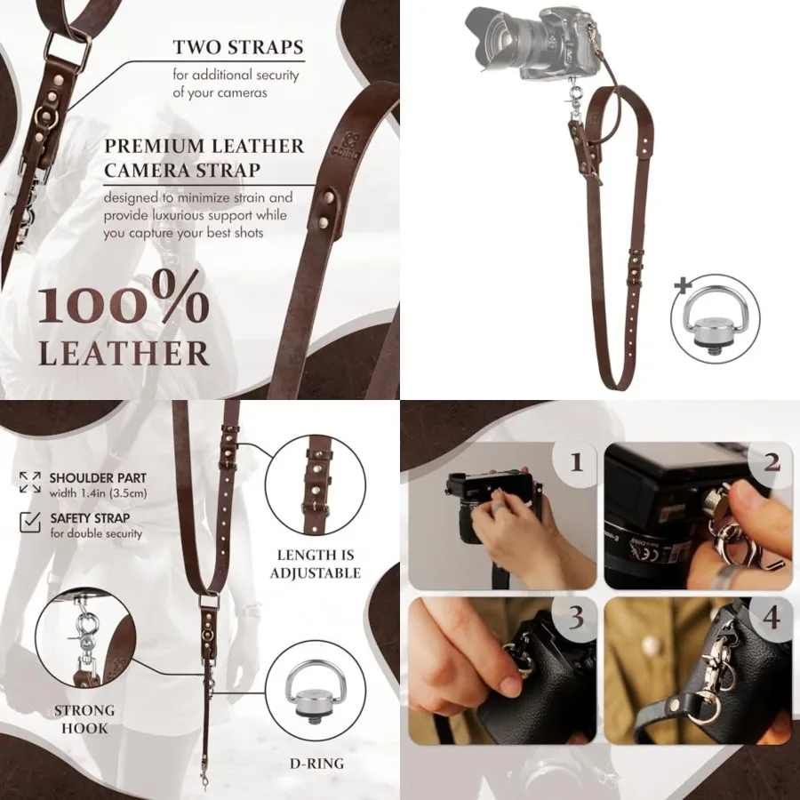 Leather Camera Strap for One Camera Professional Single Leather Harness Shoulder Strap Quick Release
Leather Camera Strap for One Camera Professional Single Leather Harness Shoulder Strap Quick Release