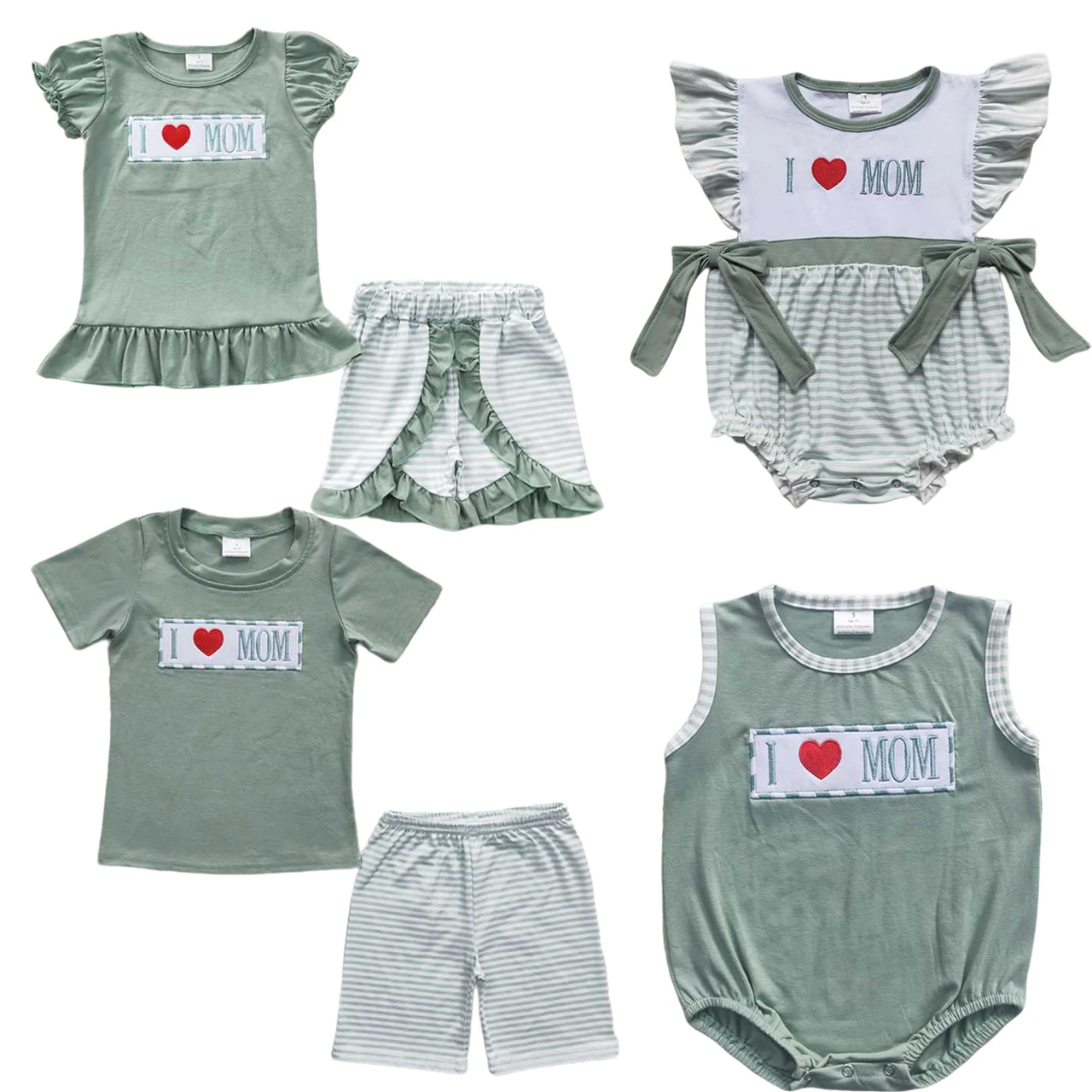 Kids Hot Sale Baby Girls Clothes Boys Outfits Tunic Tops Shorts Sets I Love Mom Embroidery Sibling Clothing Baby Romper Match
Kids Hot Sale Baby Girls Clothes Boys Outfits Tunic Tops Shorts Sets I Love Mom Embroidery Sibling Clothing Baby Romper Match