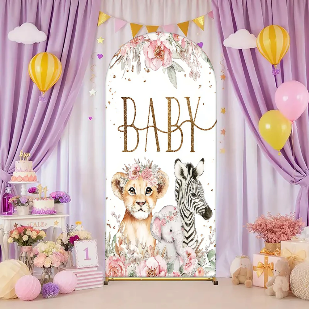 Floral Safari Animals Baby Backdrop - Lion Cub, Zebra, Baby Elephant | Baby Shower Decor/Background
Floral Safari Animals Baby Backdrop - Lion Cub, Zebra, Baby Elephant | Baby Shower Decor/Background