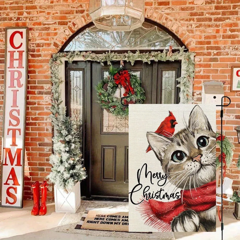 Double Sided Merry Christmas Cat Garden Flag 30x45 cm Small Holiday Cardinal Outdoor Decoration for Yard Patio Home Decor 1 Pc
Double Sided Merry Christmas Cat Garden Flag 30x45 cm Small Holiday Cardinal Outdoor Decoration for Yard Patio Home Decor 1 Pc