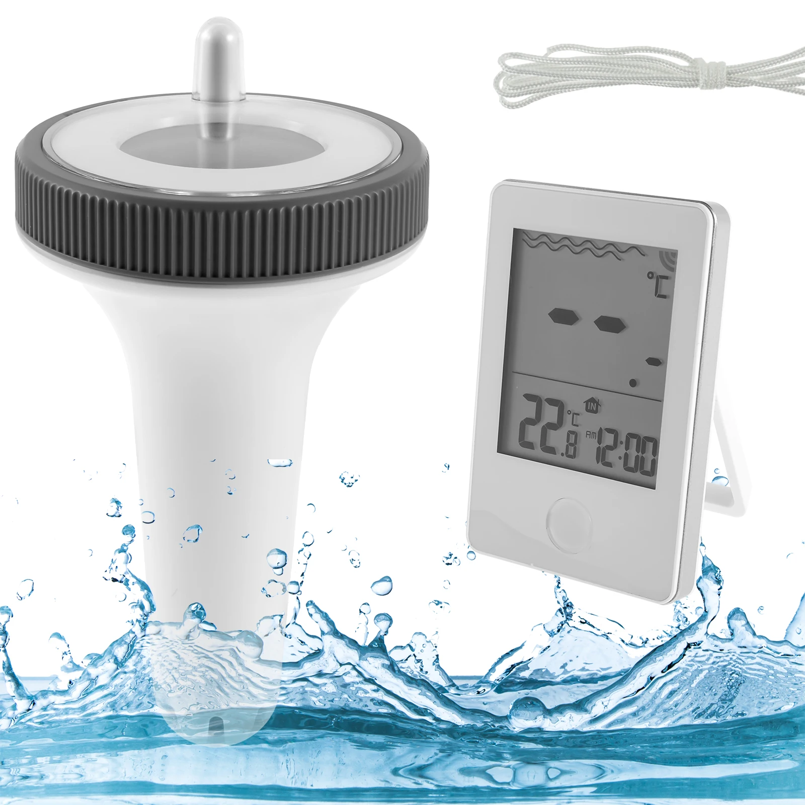 Wireless Pool Thermometer Easy Read Digital Pool Thermometer with IPX8 Waterproof Floating Swimming Pool Thermometer with
Wireless Pool Thermometer Easy Read Digital Pool Thermometer with IPX8 Waterproof Floating Swimming Pool Thermometer with