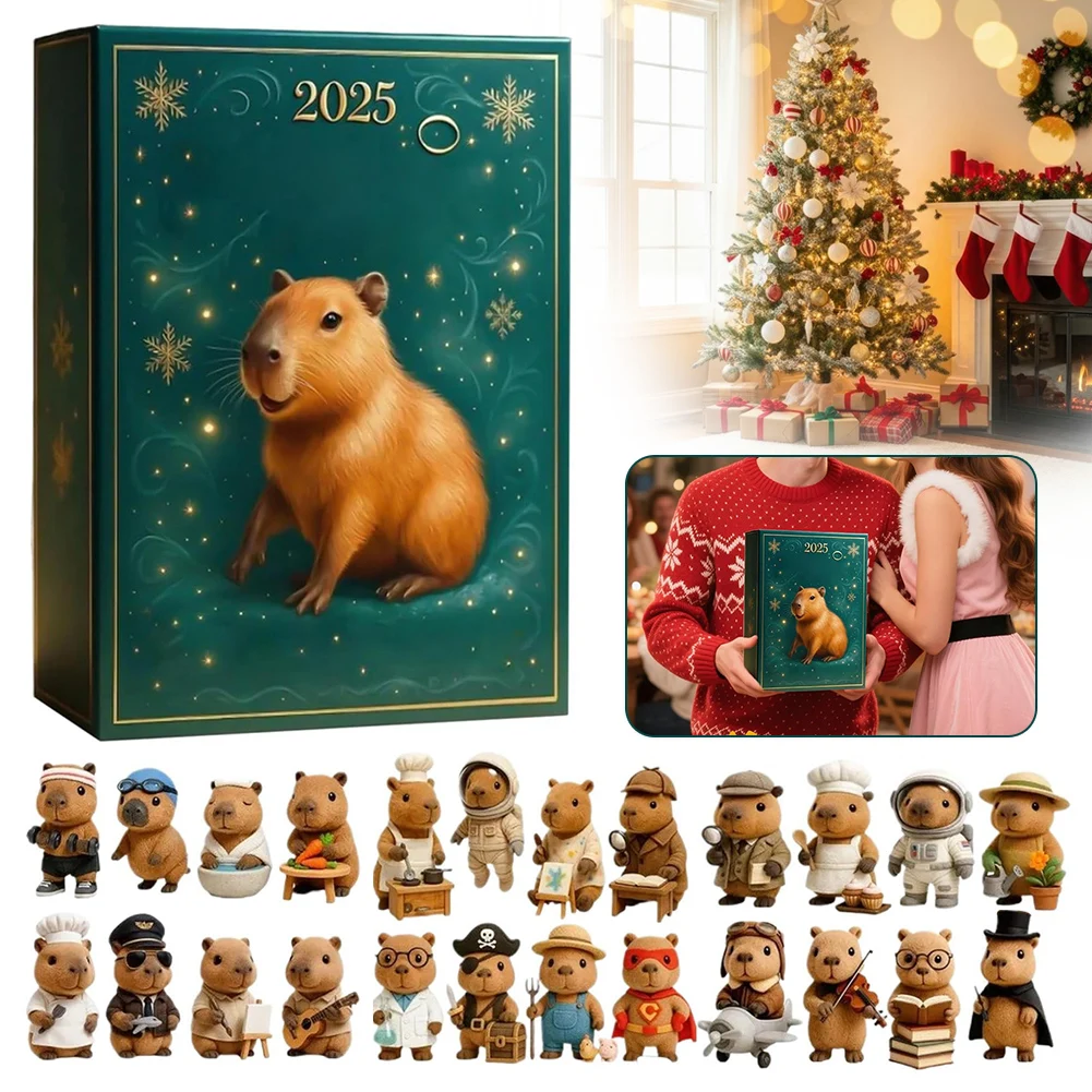 Календарь с рождественскими положениями 2025 года с мини-подвеской в виде капибары, прекрасная подарочная коробка с мультяшной фигуркой для семьи, развлечения обратного отсчета
Календарь с рождественскими положениями 2025 года с мини-подвеской в виде капибары, прекрасная подарочная коробка с мультяшной фигуркой для семьи, развлечения обратного отсчета