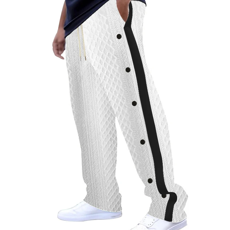 Men's Textured Knit Pants, Side Button Straight Leg Casual Trousers
Men's Textured Knit Pants, Side Button Straight Leg Casual Trousers