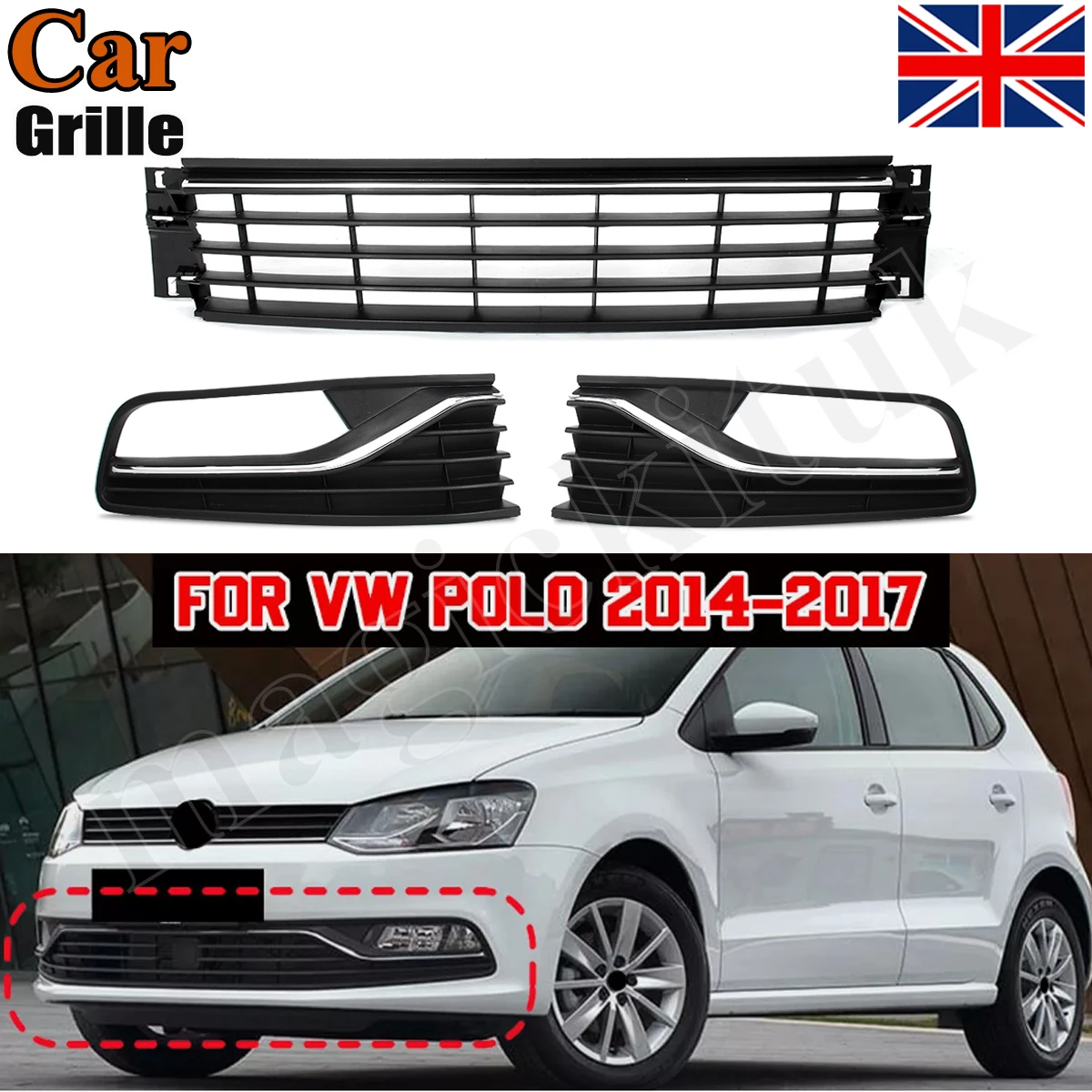 For Volkswagen Vw Polo 2014 2015 2016 2017 Front Bumper Lower Center Grille with Fog Grill Mesh Fog Light Vent Grille Cover
For Volkswagen Vw Polo 2014 2015 2016 2017 Front Bumper Lower Center Grille with Fog Grill Mesh Fog Light Vent Grille Cover