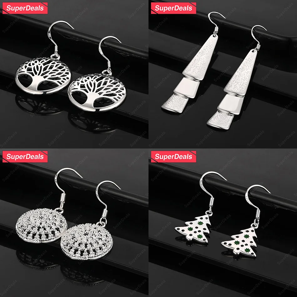 SuperDeals 925 Sterling Silver Hollow Round Tree Fan Shape Drop Earrings Women Temperament Jewelry Christmas Holiday Party Gift
SuperDeals 925 Sterling Silver Hollow Round Tree Fan Shape Drop Earrings Women Temperament Jewelry Christmas Holiday Party Gift