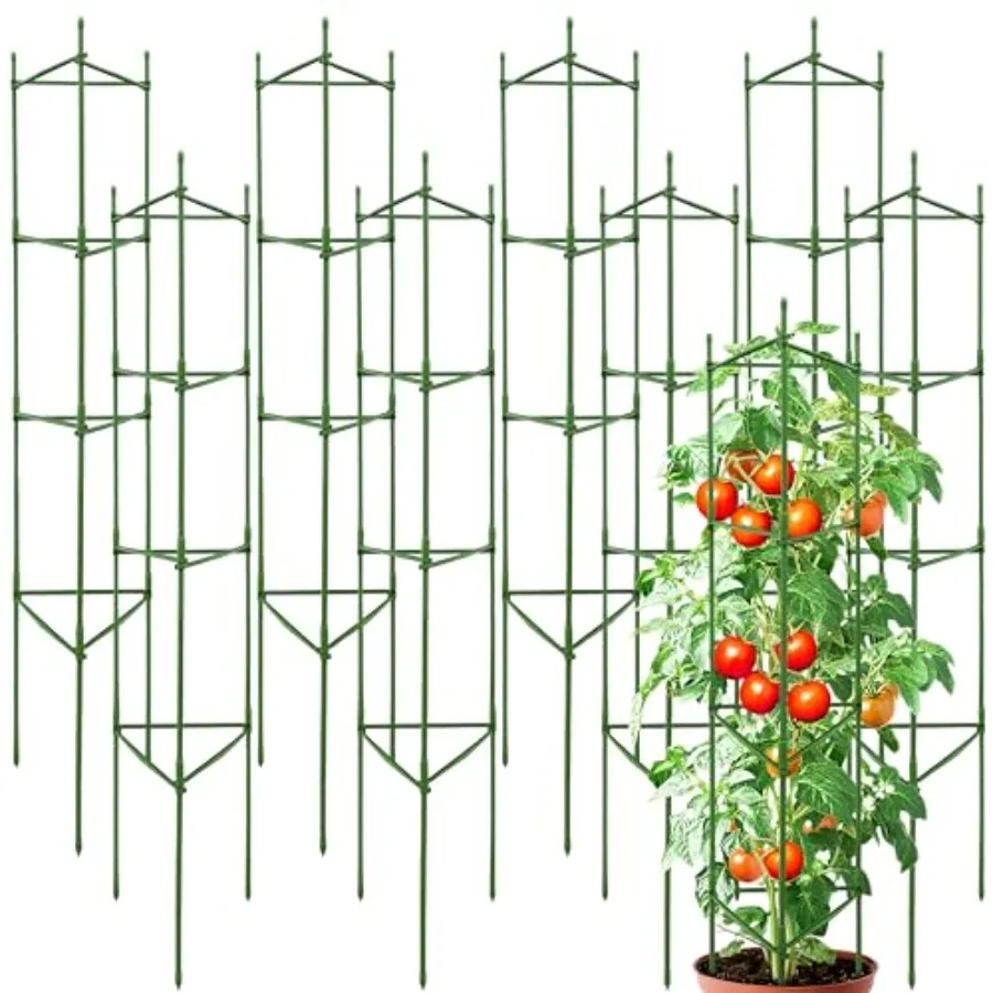 Heavy Duty Tomato Cages Extra Tall Metal Tomato Trellis for Indeterminate Tomatoes Cucumbers Pole Beans Rust-Proof Coated Steel
Heavy Duty Tomato Cages Extra Tall Metal Tomato Trellis for Indeterminate Tomatoes Cucumbers Pole Beans Rust-Proof Coated Steel