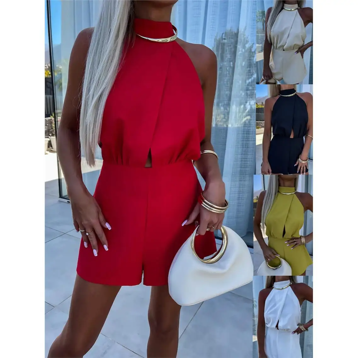 Women's Casual Color Semi-High Collar Sleeveless Backless Jumpsuit Spring Summer New Style Comfortable Cotton Fabric
Women's Casual Color Semi-High Collar Sleeveless Backless Jumpsuit Spring Summer New Style Comfortable Cotton Fabric