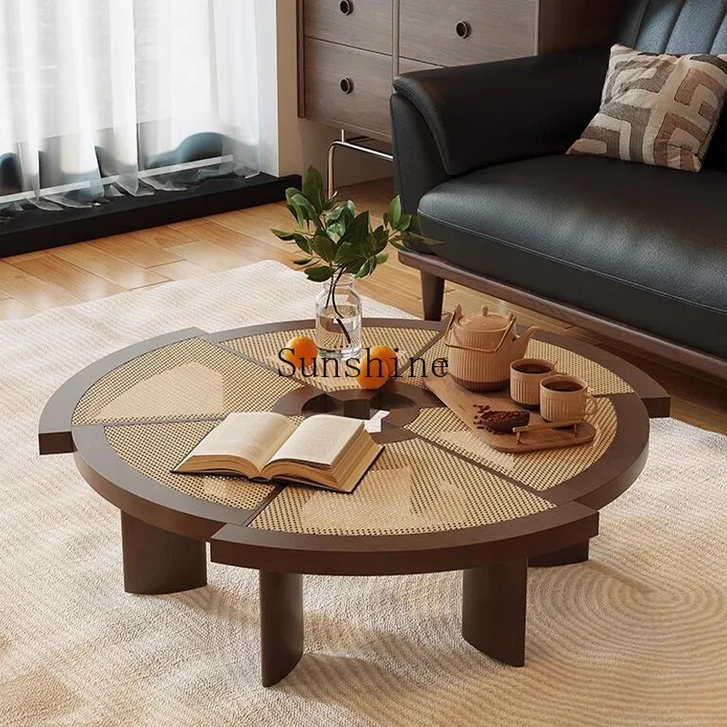 Round all-solid wood gear light luxury living room small apartment household rattan tea table
Round all-solid wood gear light luxury living room small apartment household rattan tea table