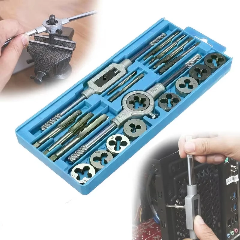 Multi-specification 8/12/20Pcs multifunction Metric Hand Tap and Die Set M3-M12 Screw Thread Plugs Straight Taper Reamer Tools
Multi-specification 8/12/20Pcs multifunction Metric Hand Tap and Die Set M3-M12 Screw Thread Plugs Straight Taper Reamer Tools