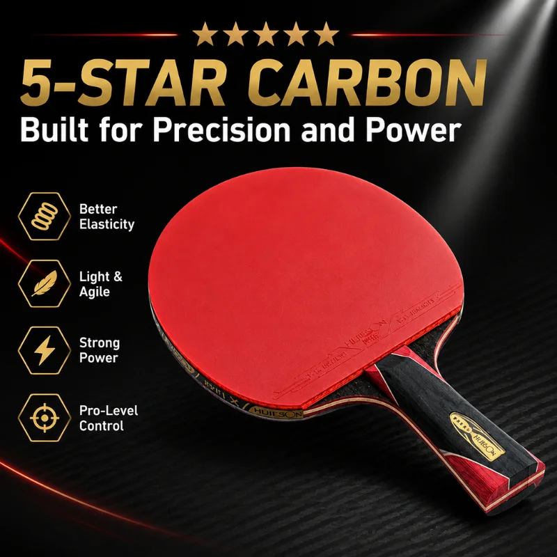5Stars Ping Pong Paddle Table Tennis Racket Profession Training Carbon Table Tennis Bat Red Black Carbon Competition Specific
5Stars Ping Pong Paddle Table Tennis Racket Profession Training Carbon Table Tennis Bat Red Black Carbon Competition Specific