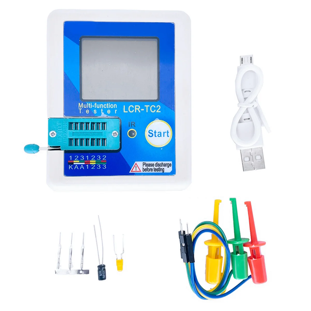 LCR-TC2 Transistor Tester Diode Triode Capacitance Meter V2.3E Multimeter Capacitor Resistor Multifunction Meter Tester
LCR-TC2 Transistor Tester Diode Triode Capacitance Meter V2.3E Multimeter Capacitor Resistor Multifunction Meter Tester