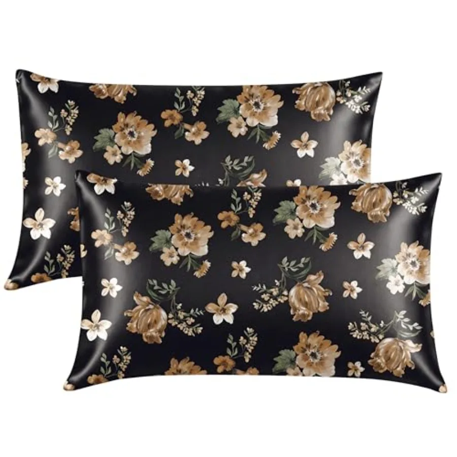 Satin Pillowcase for Hair and Skin - Printed Midnight Garden Silk Pillowcase 2 Pack 20x26 Inch - Standard Satin Pillow Cases wi
Satin Pillowcase for Hair and Skin - Printed Midnight Garden Silk Pillowcase 2 Pack 20x26 Inch - Standard Satin Pillow Cases wi