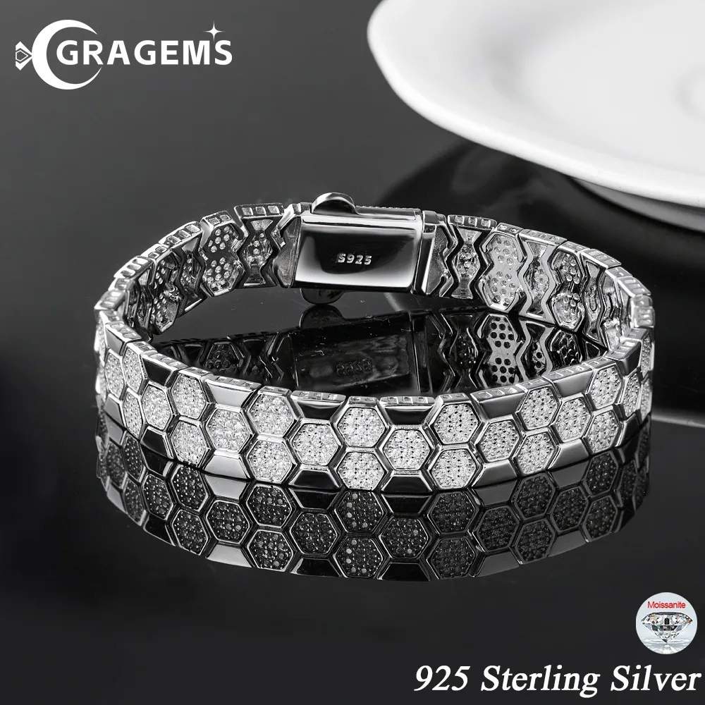 Full Moissanite Bracelets For Men Women 925 Sterling Silver Honeycomb Design Hand Chains Hiphop Party Gifts VVS Fine Jewelry GRA 
Full Moissanite Bracelets For Men Women 925 Sterling Silver Honeycomb Design Hand Chains Hiphop Party Gifts VVS Fine Jewelry GRA