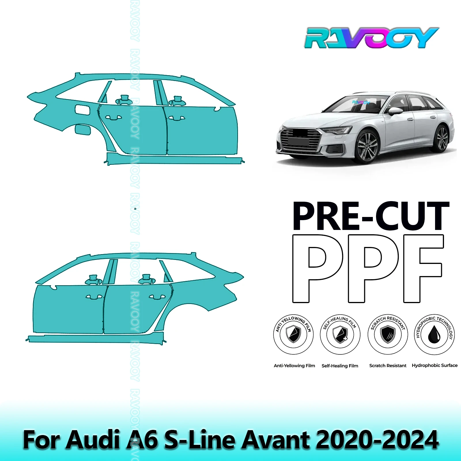 For Audi A6 S-Line Avant 2020-2024 8.5mil Clear Matte Pre-Cut PPF Door & A/B Pillar Kit TPU Paint Protection Film Set
For Audi A6 S-Line Avant 2020-2024 8.5mil Clear Matte Pre-Cut PPF Door & A/B Pillar Kit TPU Paint Protection Film Set